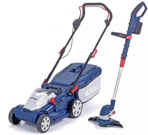 Spear & Jackson 34cm Cordless Lawnmower and Trimmer - 2x 24V